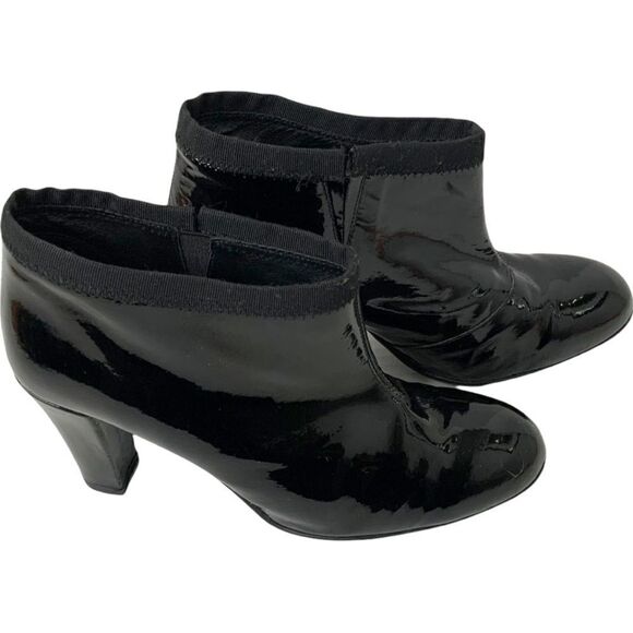 RAS Made in Spain Black Patent Genuine Leather Bootie Sz 8.5 - Picture 4 of 11